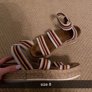 platform multicolored sandals/ size 8